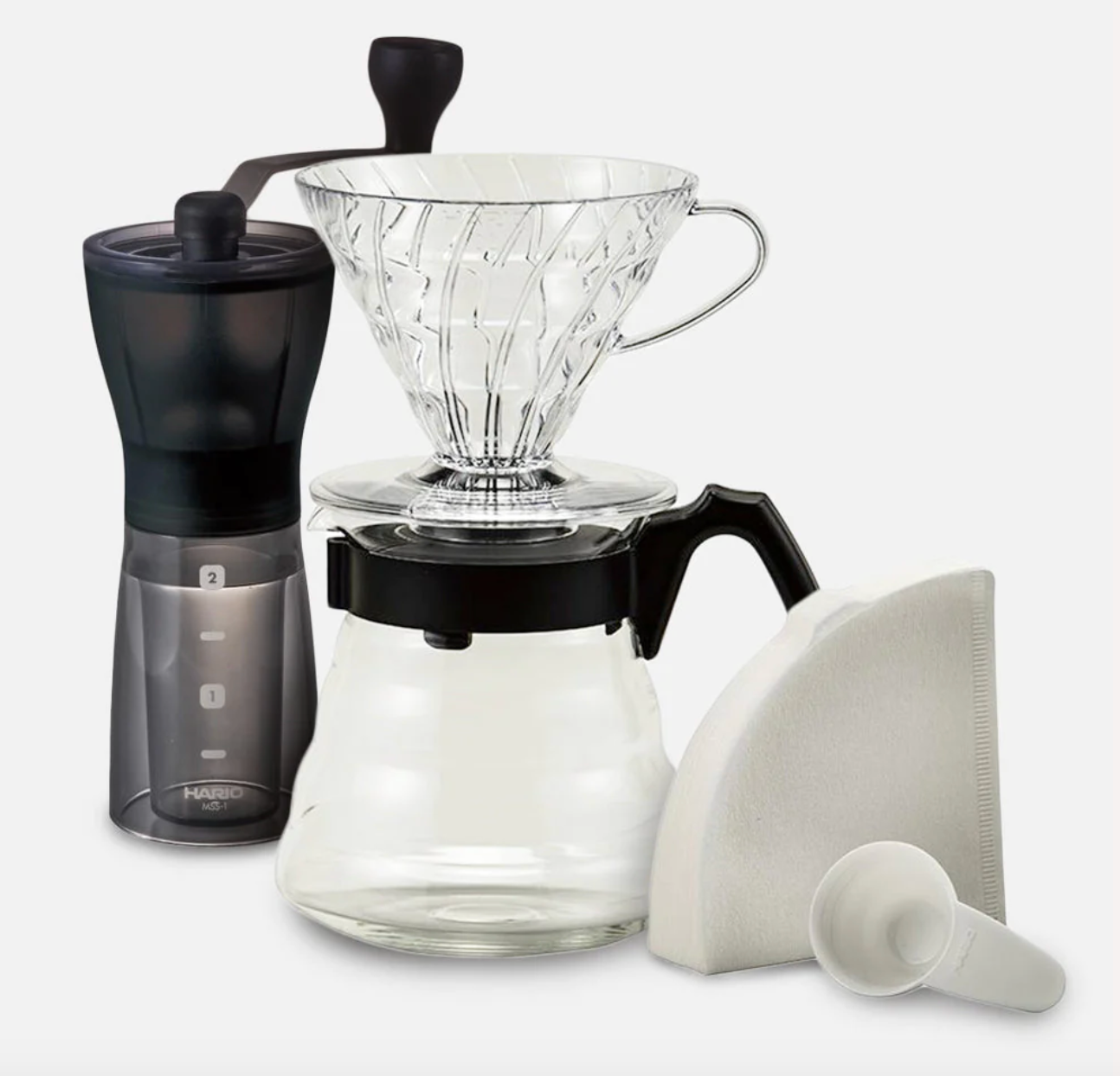 Hario Mini Mill Grinder & V60 Craft Coffee Maker Kit Bundle